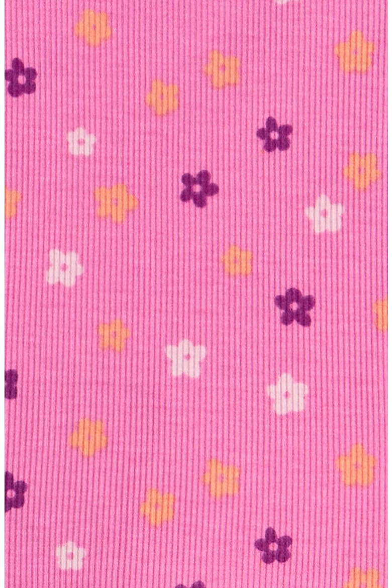 Kids' Rib Knit Pajamas, Alternate, color, PINK- ORANGE FLOWER POP