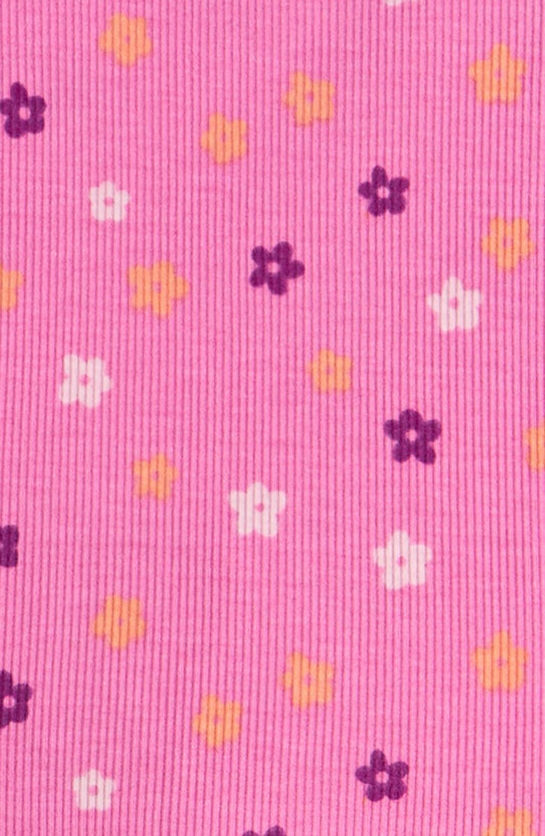 Nordstrom Kids' Rib Knit Pajamas, Alternate, color, Pink- Orange Flower Pop