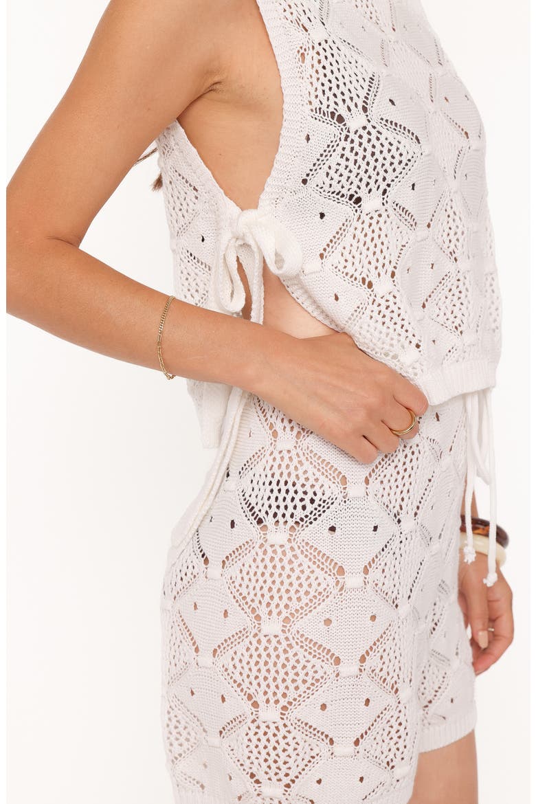 Ysabel Pointelle Knit Top & Shorts Set, Alternate, color, CREAM