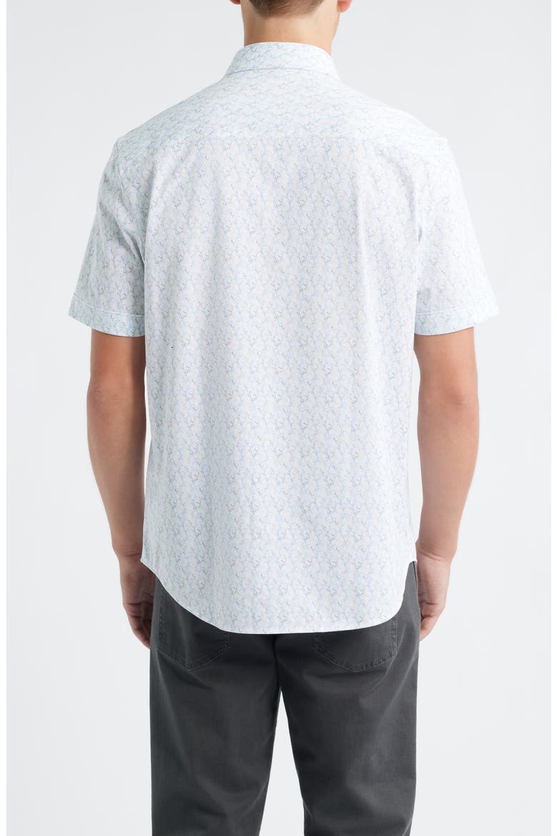 Miles OoohCotton® Print Short Sleeve Button-Up Shirt, Alternate, color, AIR BLUE