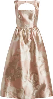 Anne Klein Metallic Floral Print Party Dress