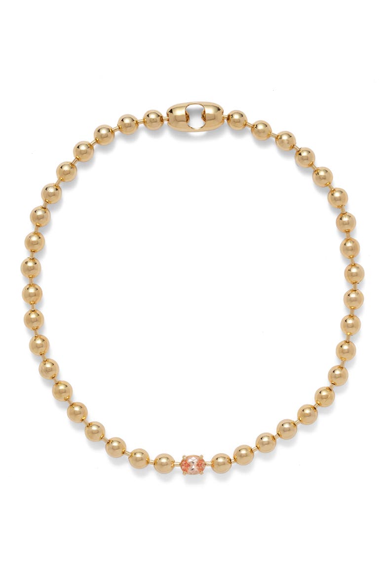Selene Ball Chain Necklace, Main, color, GOLD/ PEACH