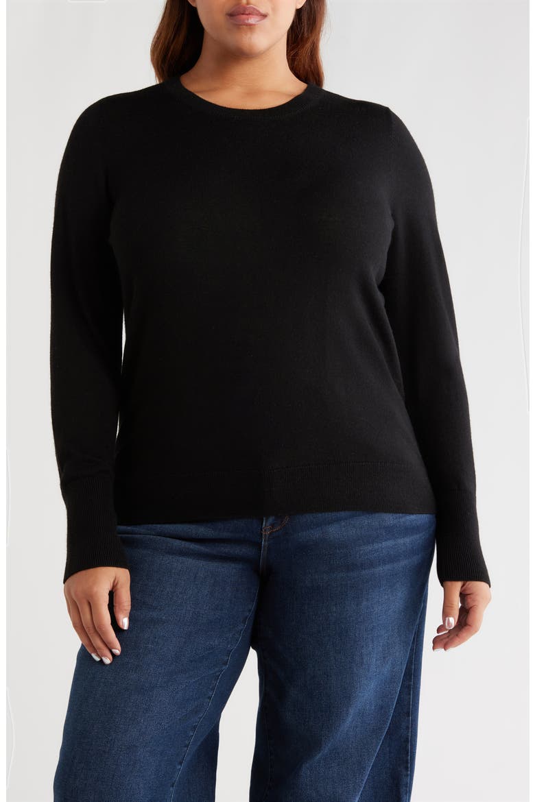 Crewneck Sweater, Main, color, BLACK