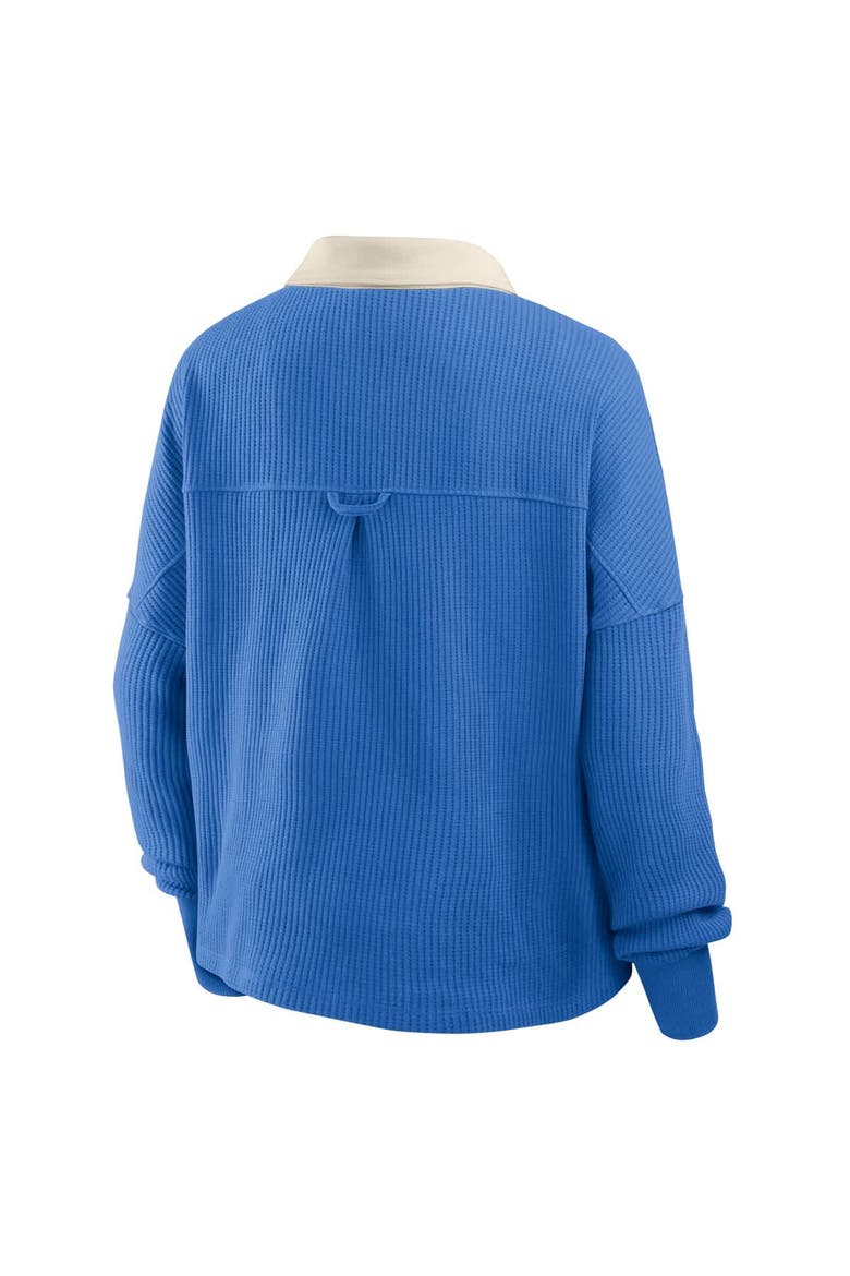 Women's Fanatics Blue Detroit Lions Oversized Hometown Premium Thermal Long Sleeve Shirt, Alternate, color, Blue
