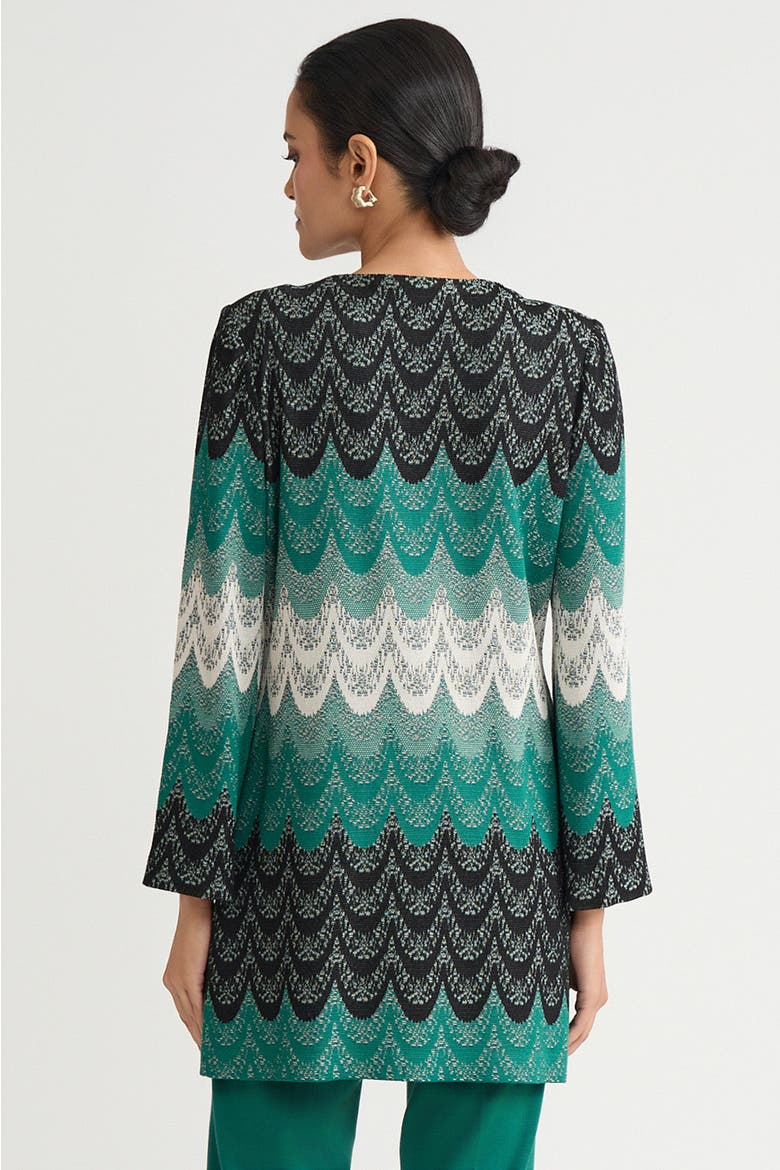 Heritage Scalloped Jacquard Soft Knit Jacket, Alternate, color, Everest/Twig/Black/Ivory