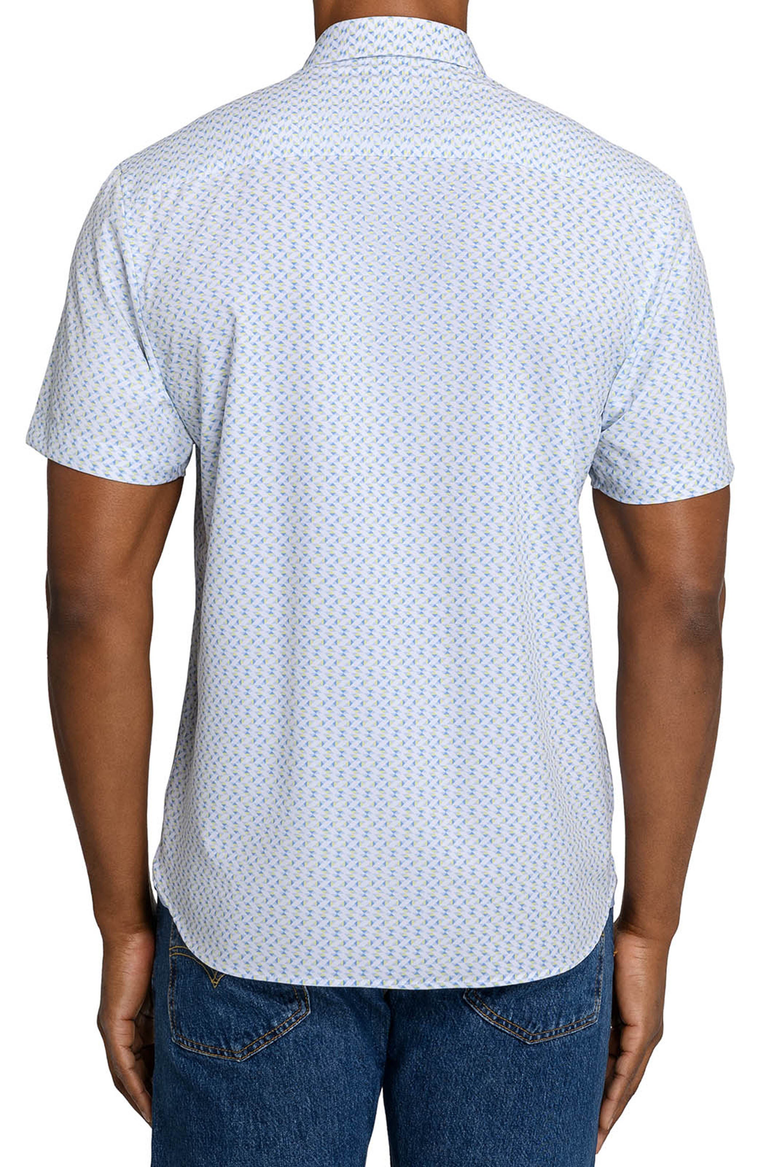Slim Fit Zig Zag Woven Short Sleeve Basic Shirt - image 4