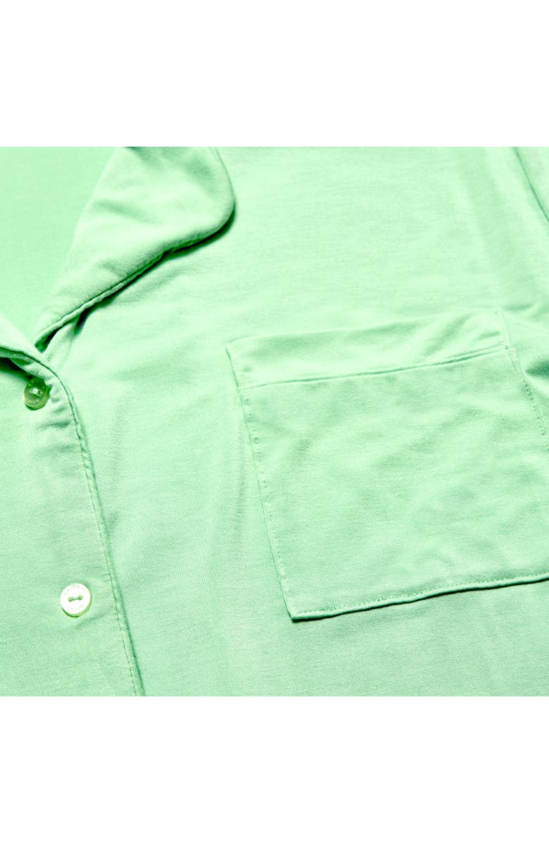 Crickle Daisy Matcha in the Desert Long Pajama Set, Alternate, color, Light Green