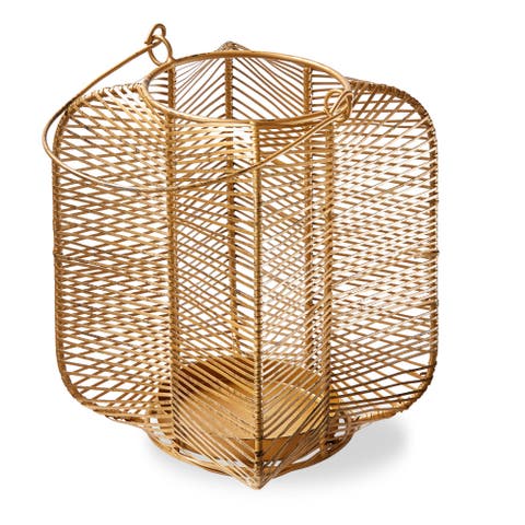 Wells Antique Brass Candle Holders for Indoor Outdoor Use