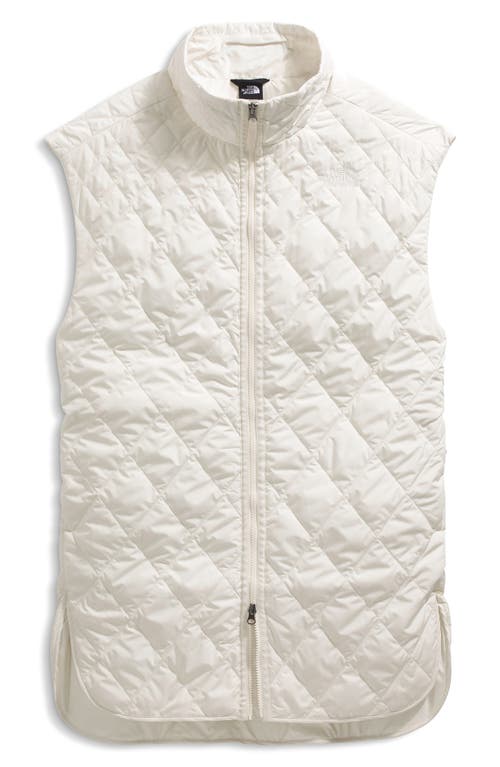 The North Face Diamond Peak Water Repellent Quilted Long Vest In White