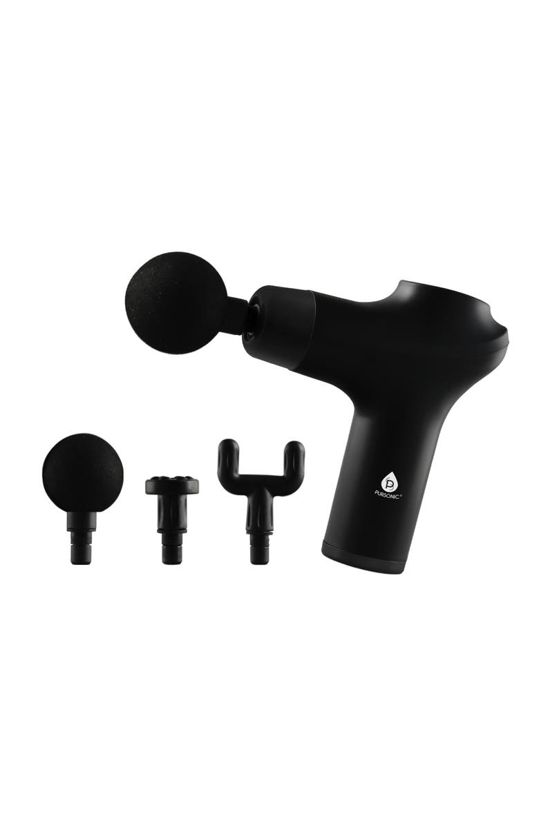 PURSONIC Ultimate Relaxation Bundle Heated Chair Mat, Rolling Massager, and 3-Speed Massage Gun, Alternate, color, Black