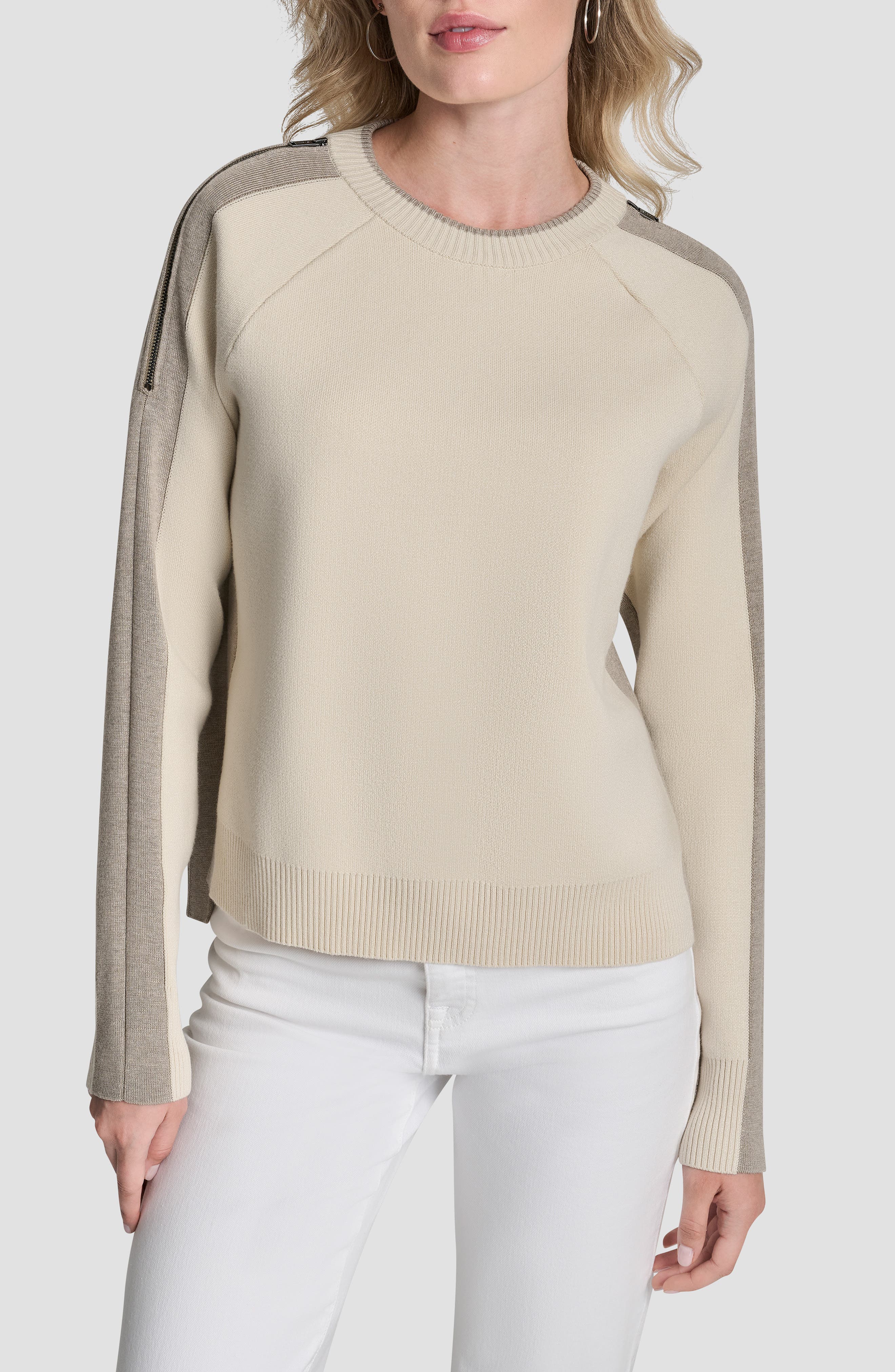 Contrast Crewneck Sweater