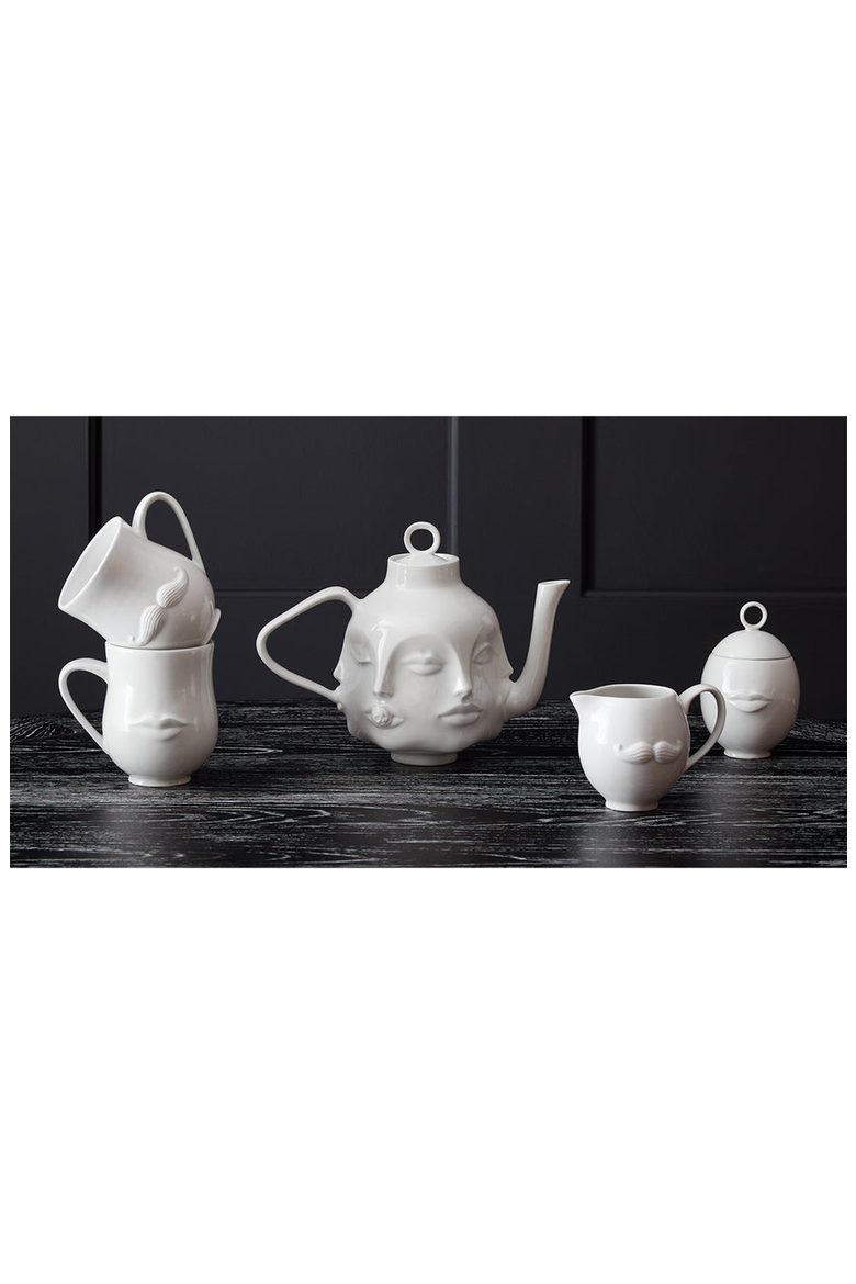 Dora Maar Teapot, Alternate, color, White