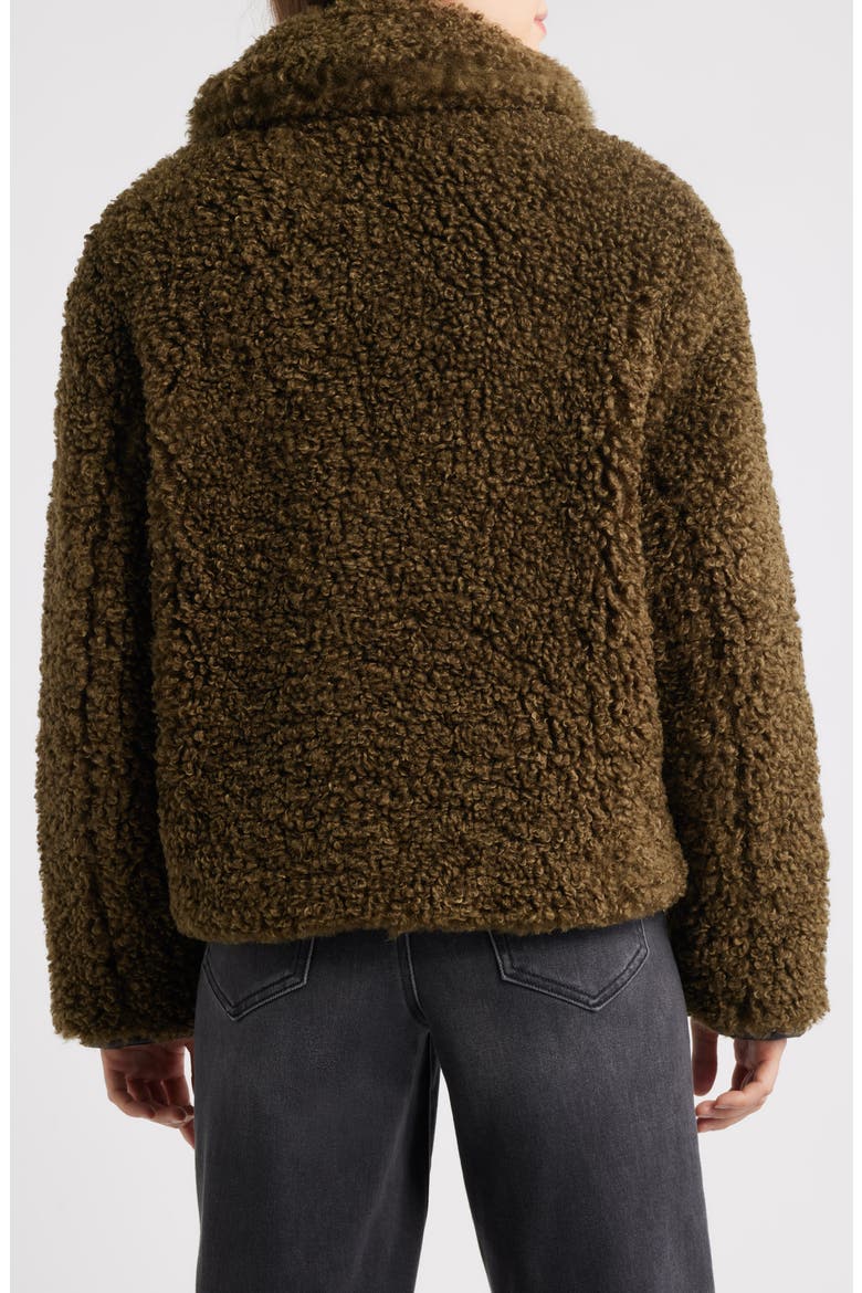 Hester Faux Fur Jacket, Alternate, color, BARK GREEN