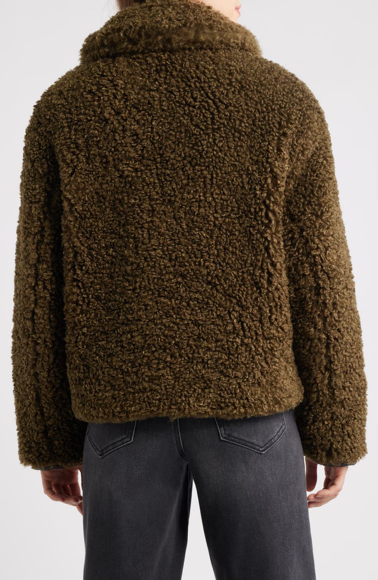 Save The Duck Hester Faux Fur Jacket, Alternate, color, Bark Green