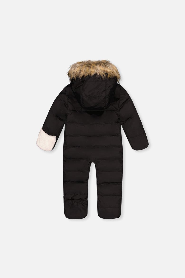 Snug Fleece Neckwarmer One Piece Snowsuit, Alternate, color, Noir
