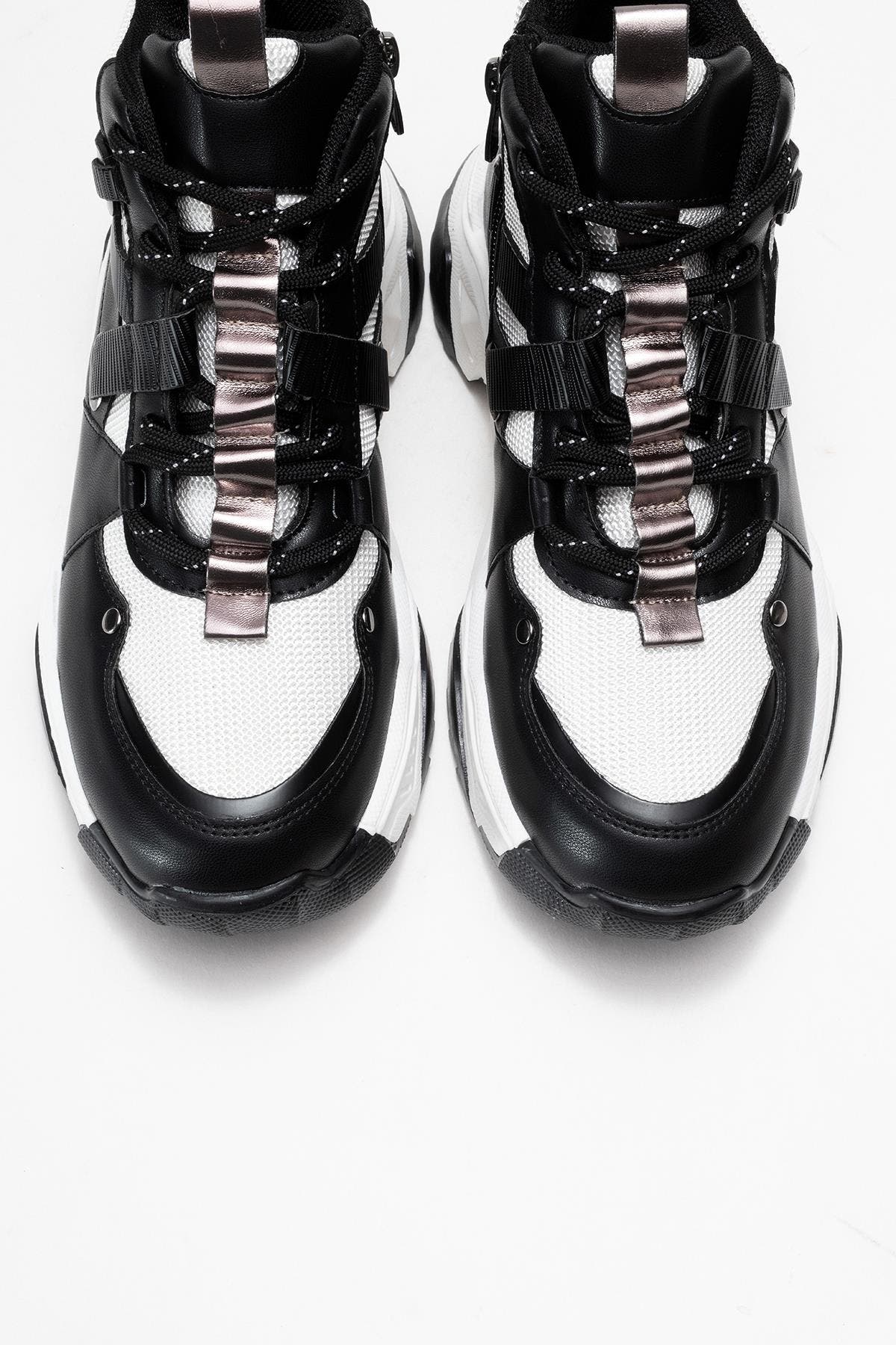 Prologue Shoes Seraphine Sport Boot, Alternate, color, Black White Faux Leather