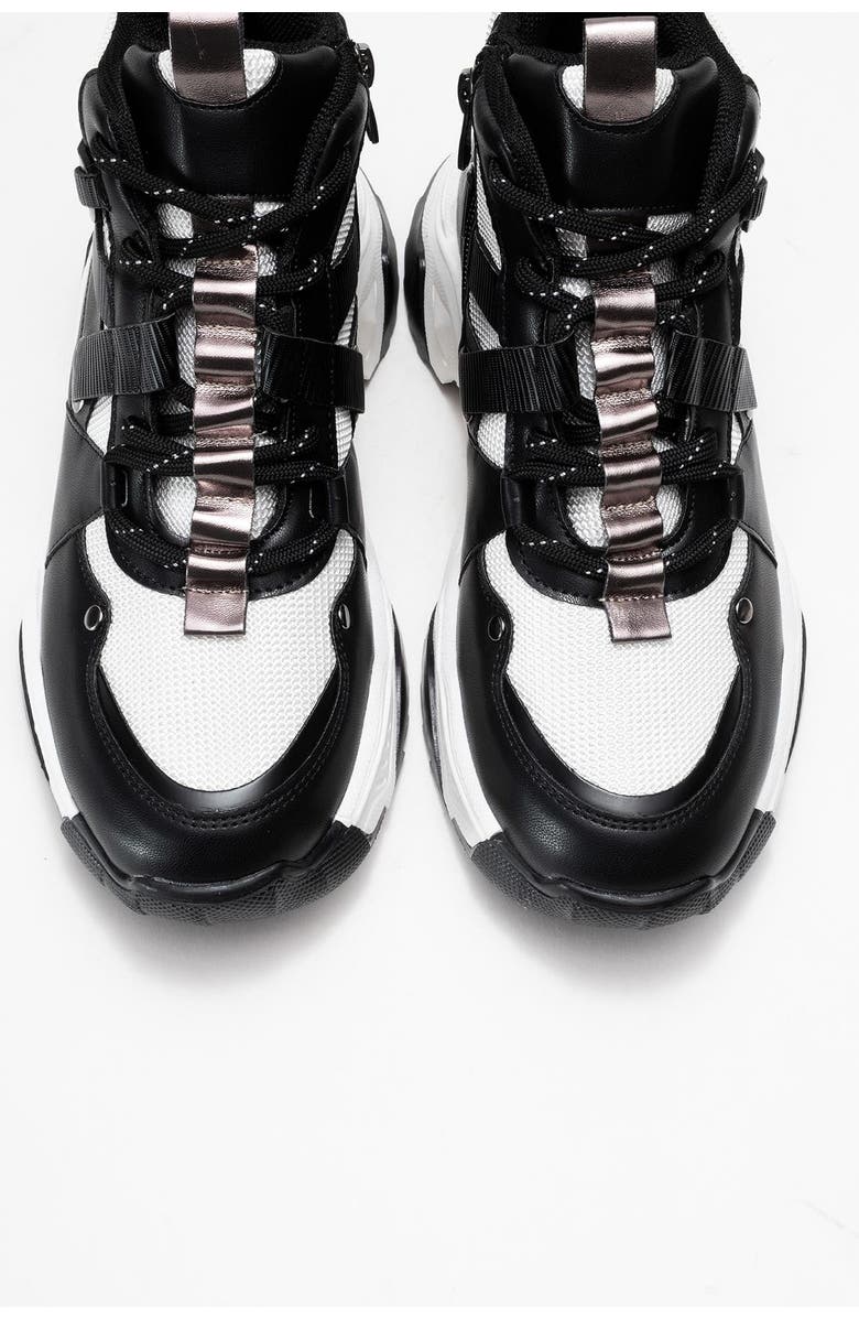 Prologue Shoes Seraphine Sport Boot, Alternate, color, Black White Faux Leather