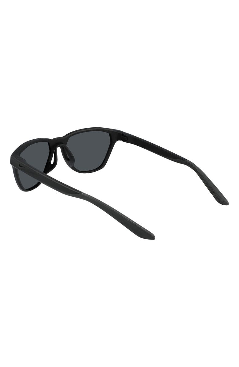 Nike Maverick Rise 56mm Tea Cup Sunglasses, Alternate, color, Matte Black/Dark Grey