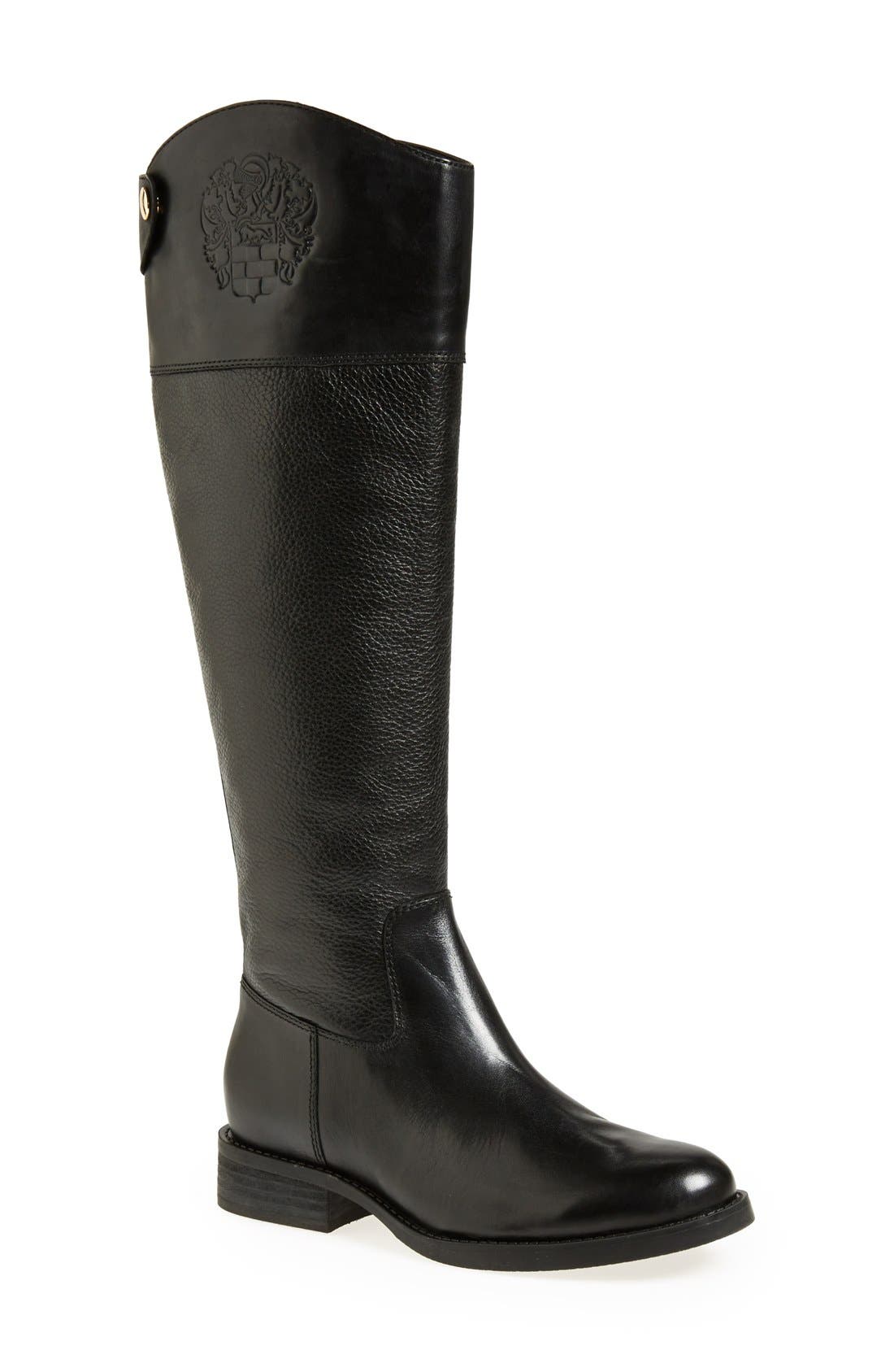 'Fabina' Knee High Boot, Main, color, BLACK