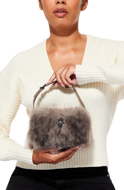 Kurt Geiger London Mini Bond Faux Fur Shoulder Bag In Neutral