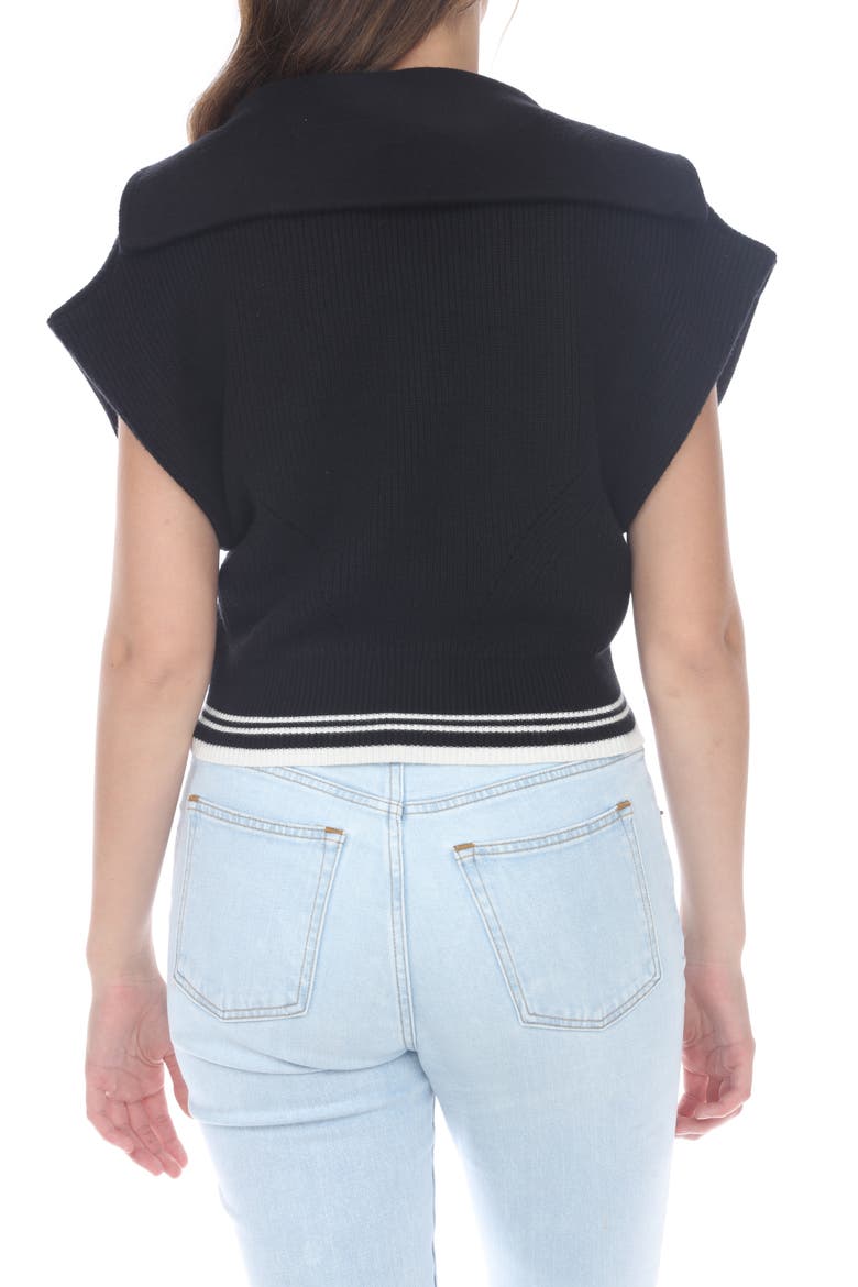 Knit Quarter Zip Top, Alternate, color, BLACK