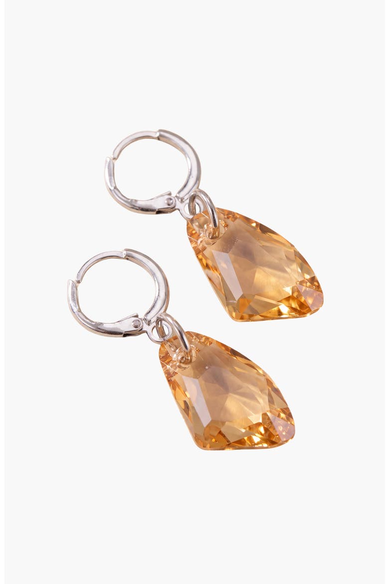 Crystal Drop Earrings, Alternate, color, Amber