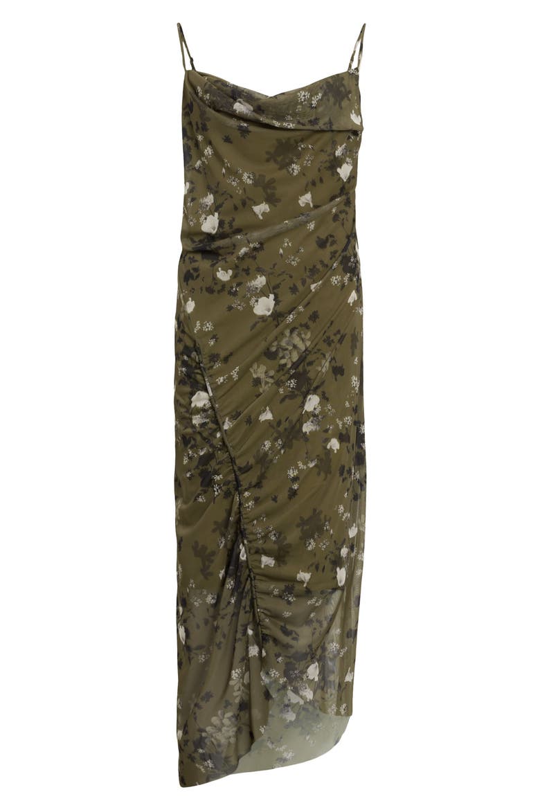 Ulla Kora Floral Mesh Slipdress, Alternate, color, KHAKI GREEN