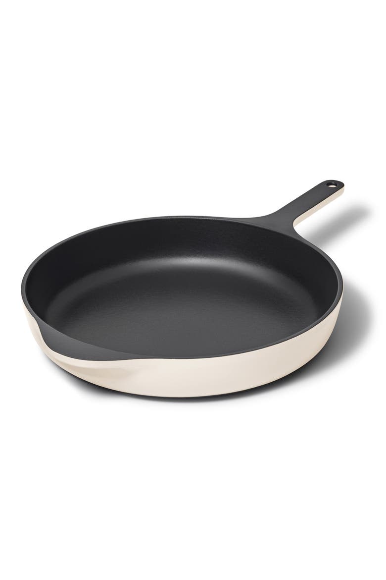 12-Inch Enameled Cast Iron Skillet, Alternate, color, CREAM