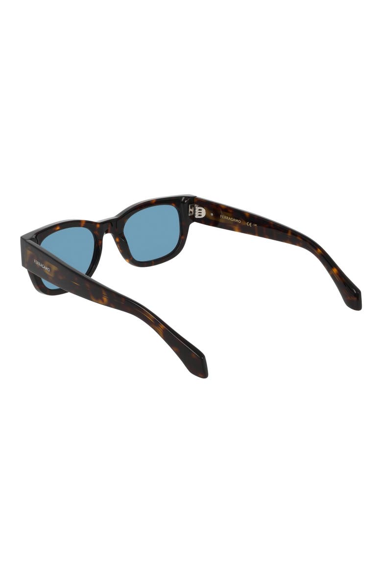 51mm Modified Rectangular Sunglasses, Alternate, color, DARK TORTOISE