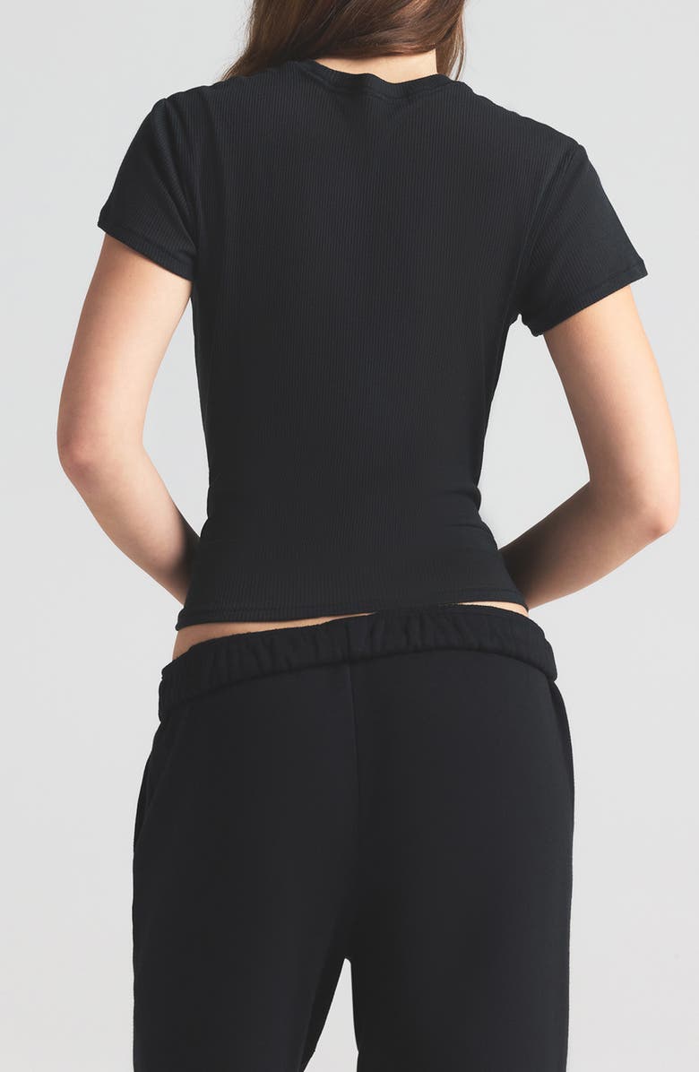 SKIMS Sheer Rib T-Shirt, Alternate, color, Soot