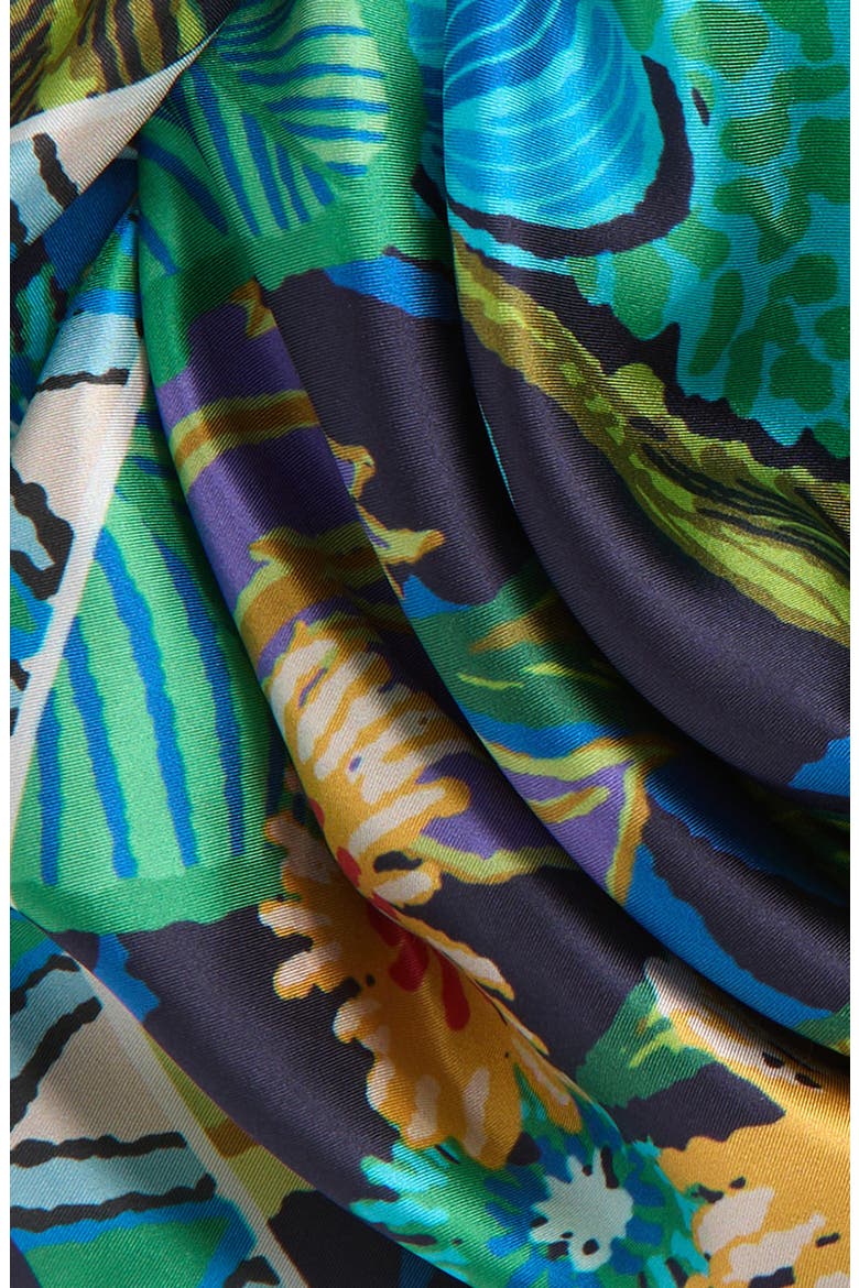 Rainforest Silk Square Scarf, Alternate, color, HAWAIIAN OCEAN