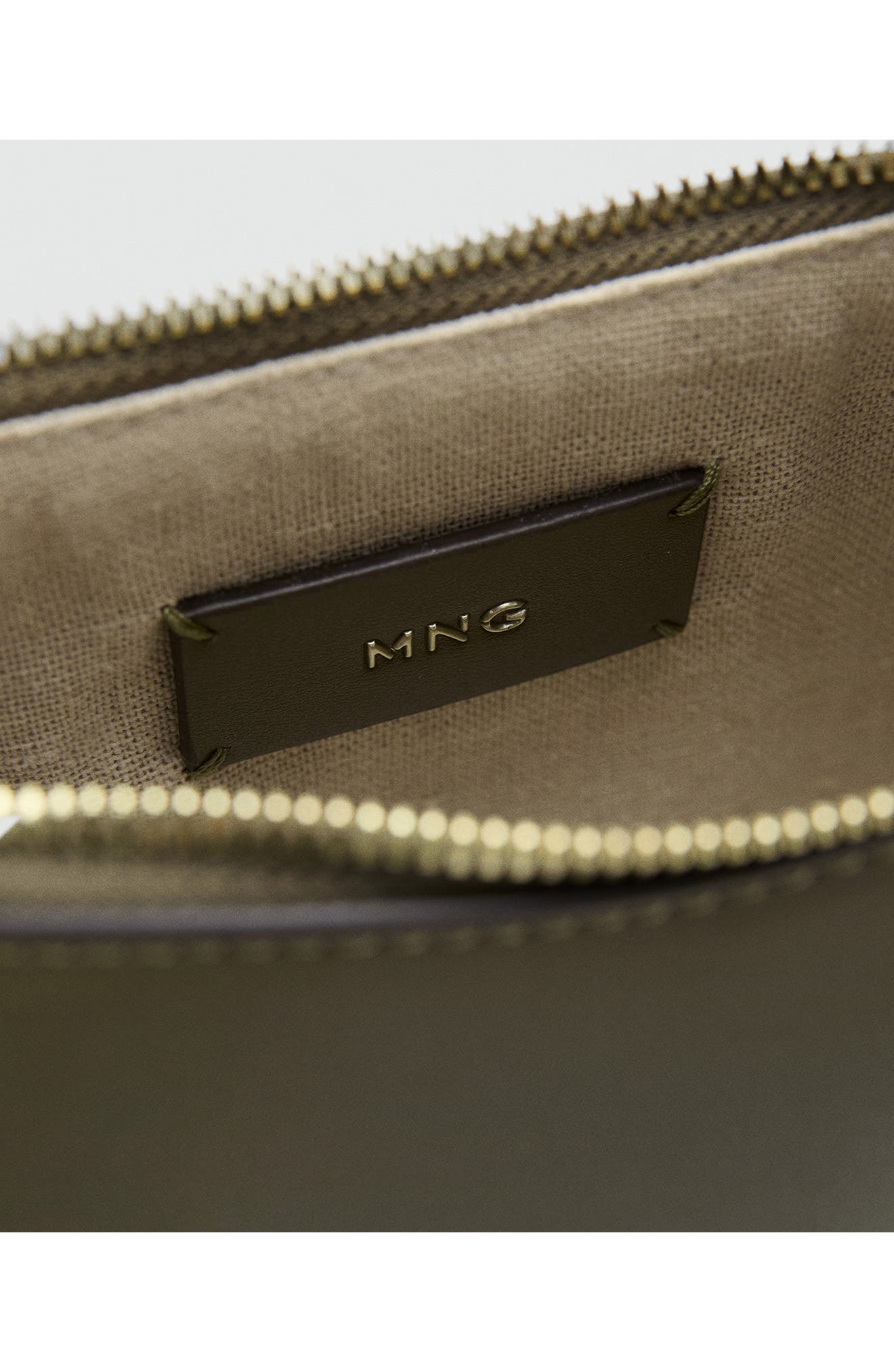 MANGO Oval Faux Leather Shoulder Bag, Alternate, color, Khaki Green