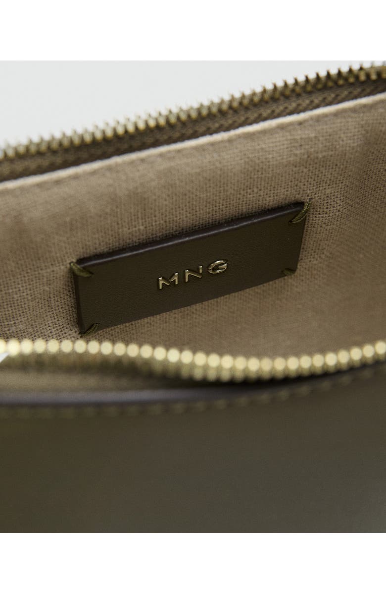 MANGO Oval Faux Leather Shoulder Bag, Alternate, color, Khaki Green