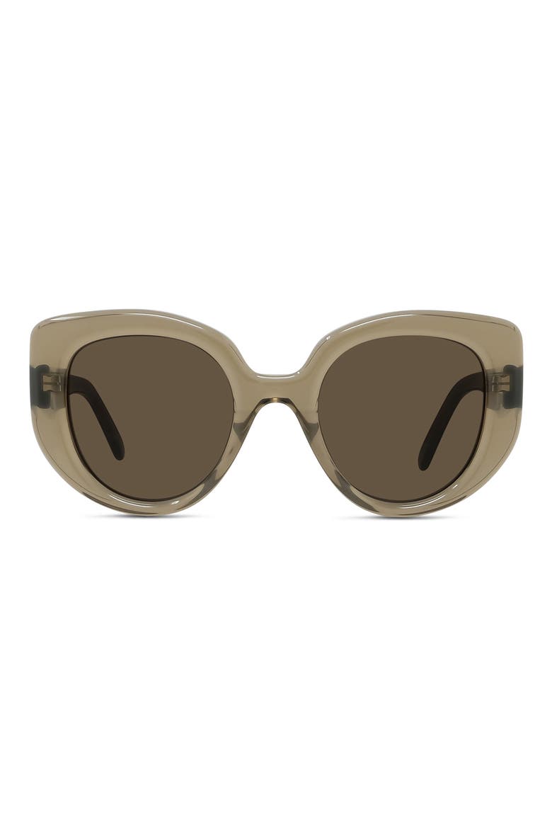 Curvy 49mm Gradient Butterfly Sunglasses, Main, color, SHINY DARK GREEN / BROWN