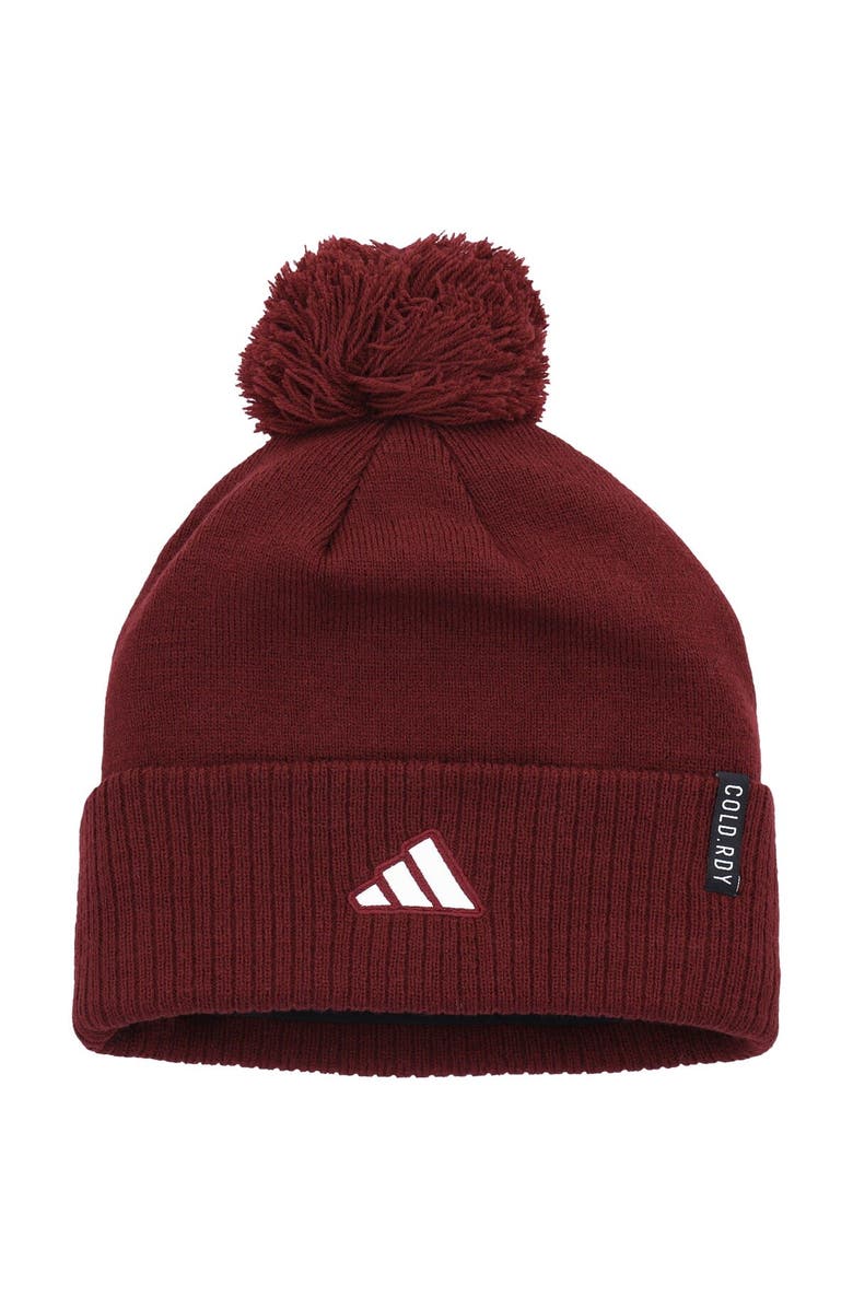 adidas Men's adidas Maroon Texas A&M Aggies 2023 Sideline COLD.RDY Cuffed Knit Hat with Pom, Alternate, color, Maroon
