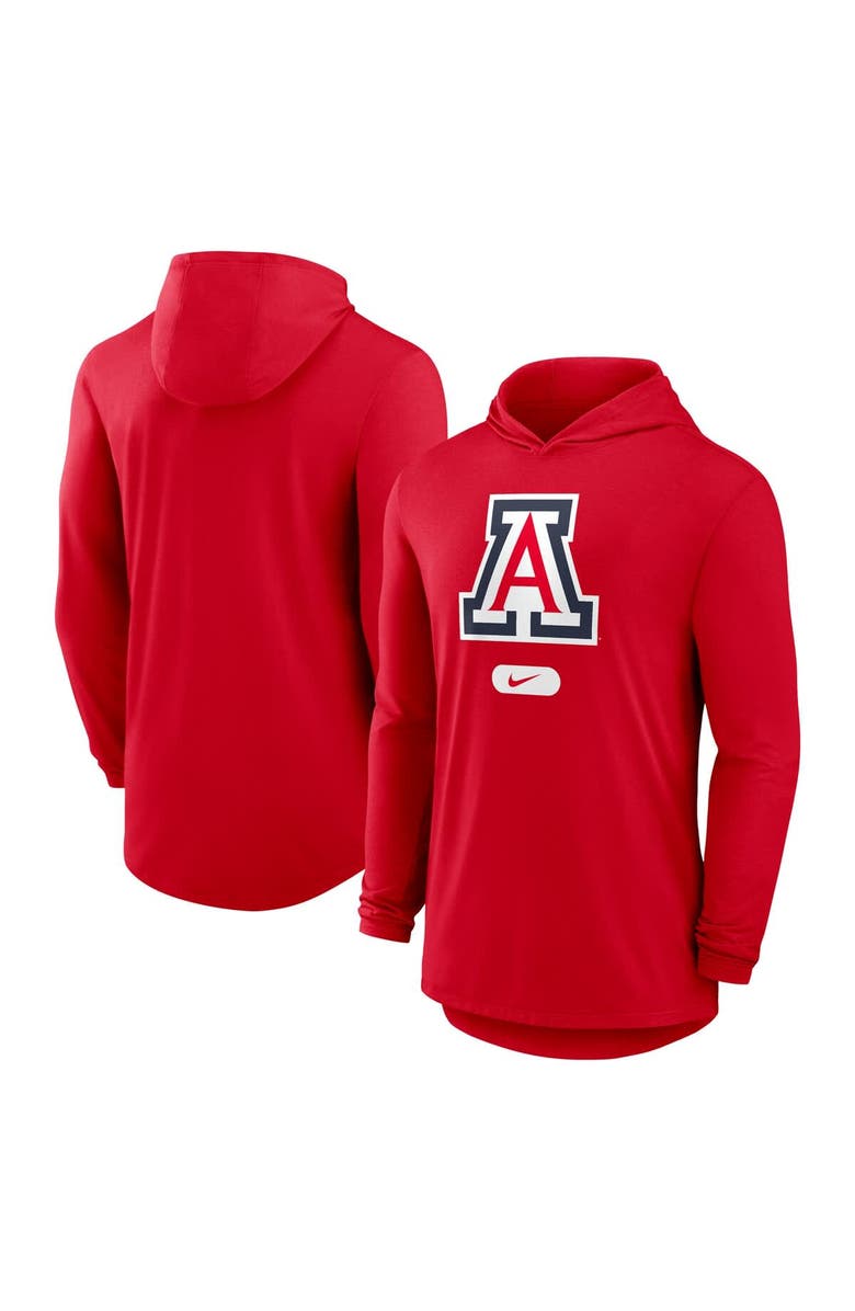 Nike Men's Nike Red Arizona Wildcats Lightweight Performance Long Sleeve Hoodie T-Shirt, Main, color, Red