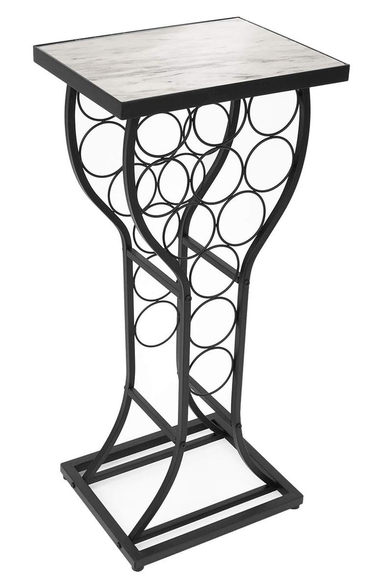 SORBUS Metal & Marble Wine Holder Side Table, Main, color, 