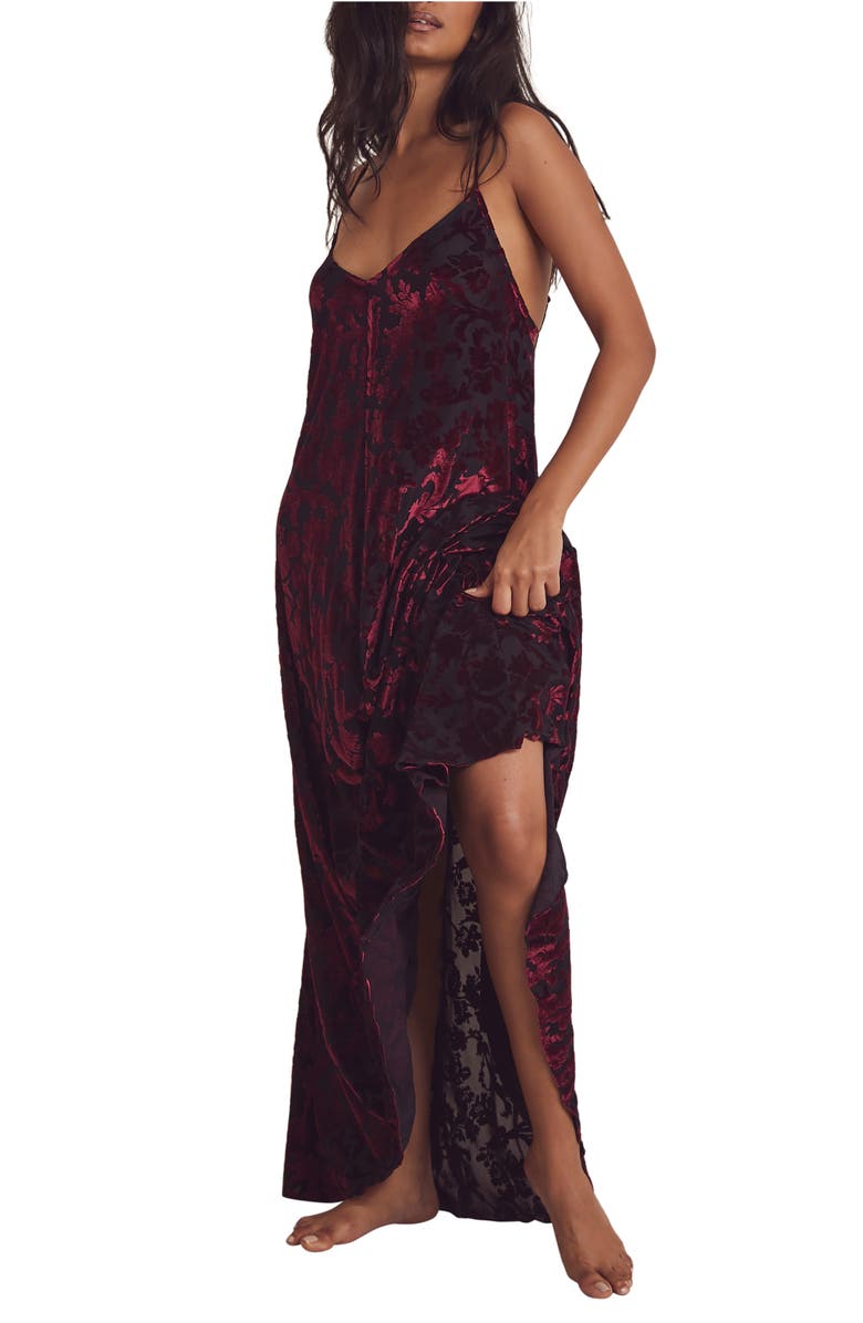 Free People Vibe With You Burnout Velvet Maxi Dress, Main, color,