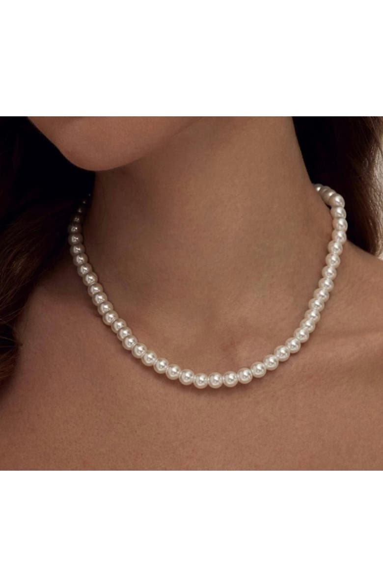 Donatello Gian Shell Pearl Necklace, Alternate, color, White