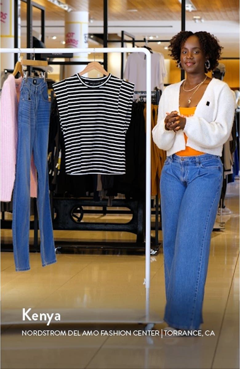 Stripe Extended Shoulder T-Shirt, sales video thumbnail