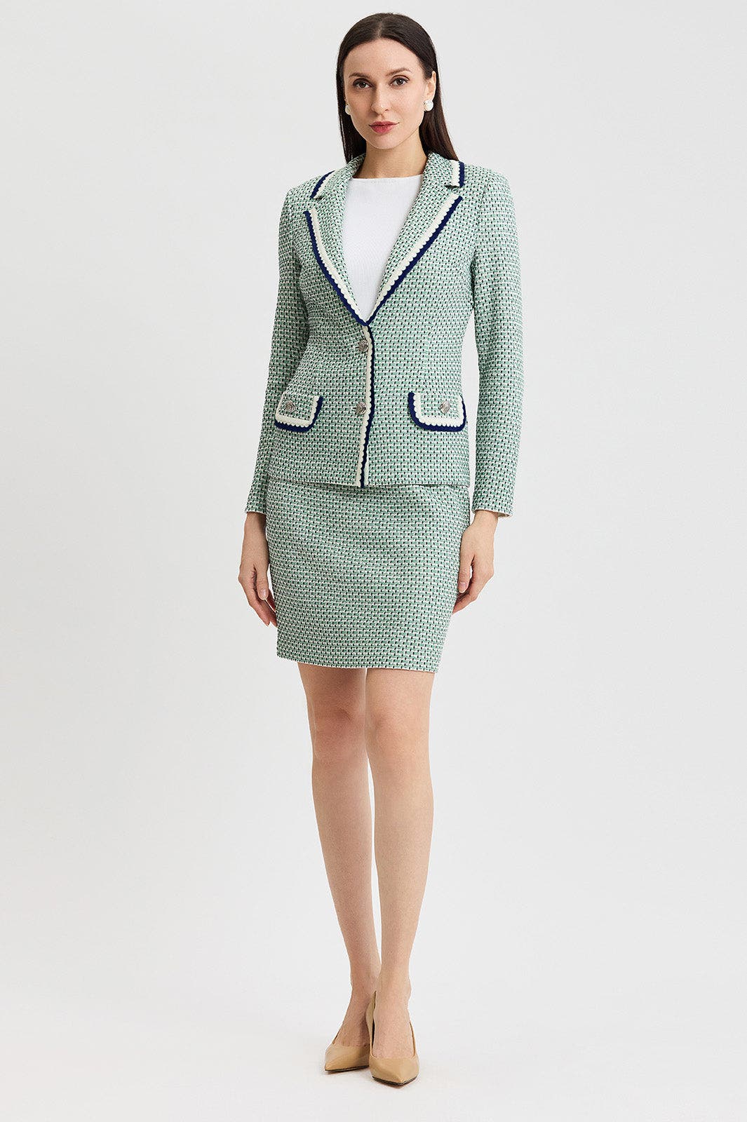 Женские Ming Wang Tailored Jacquard Basketweave Knit Jacket — фото 6