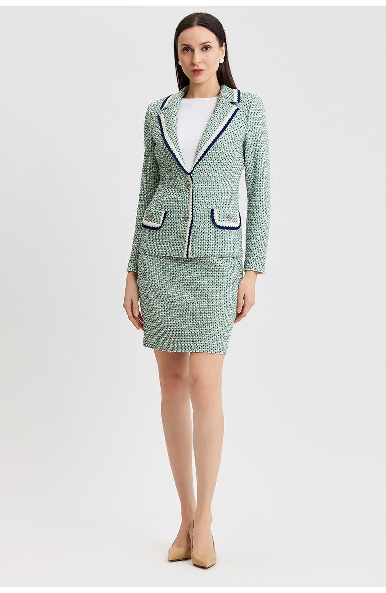 Ming Wang Tailored Jacquard Basketweave Knit Jacket, Alternate, color, 