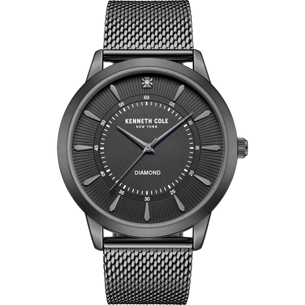 Kenneth Cole Genuine Diamond Mesh Strap Watch, 44mm