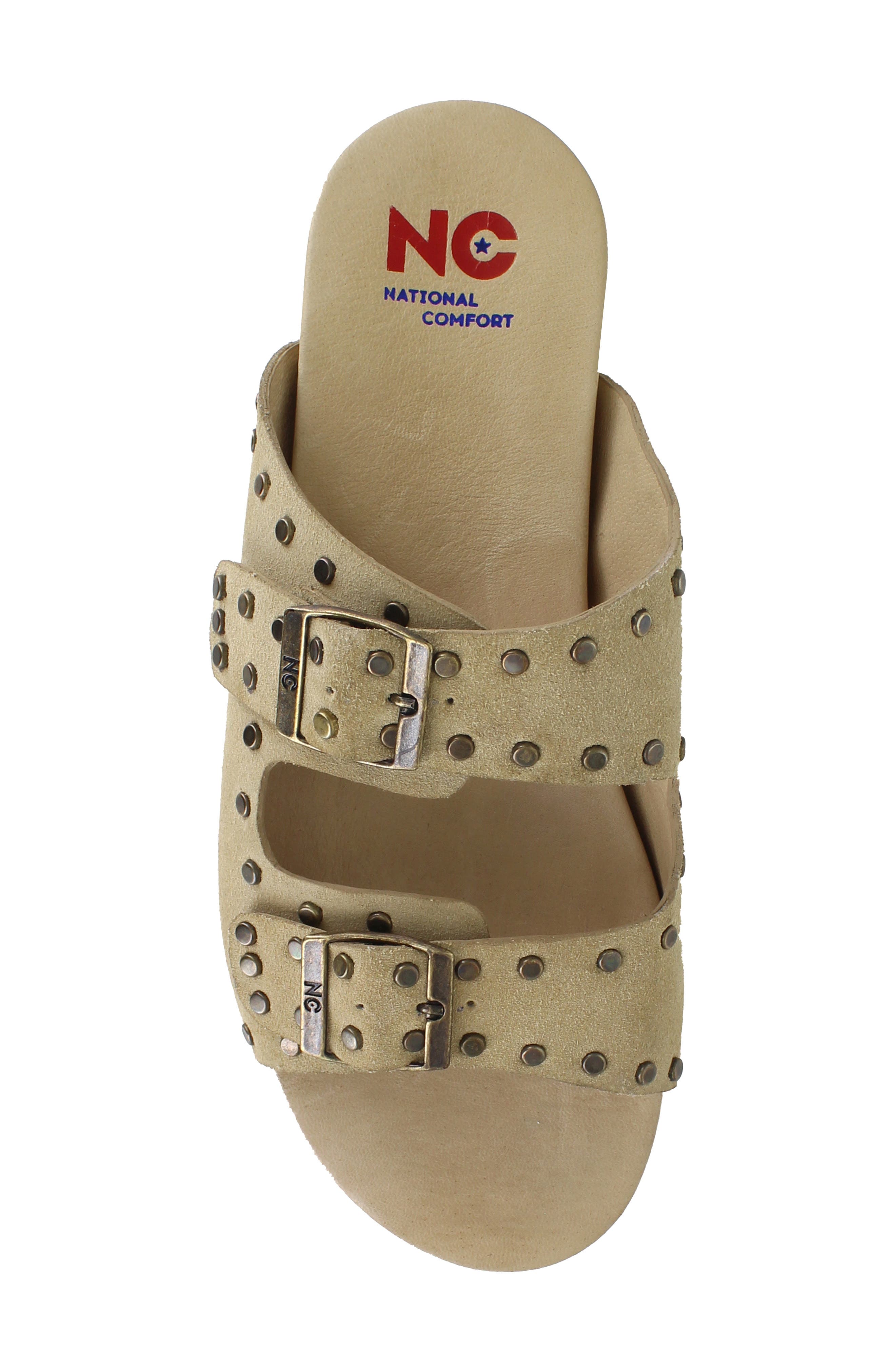 Kynna Studded Platform Slide Sandal, Alternate, color, TAN LEATHER