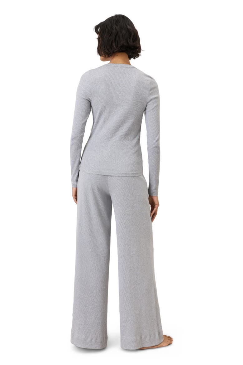 Dream Rib Wide Leg Lounge Pant Made With Organic Cotton, Alternate, color, Heather Grey
