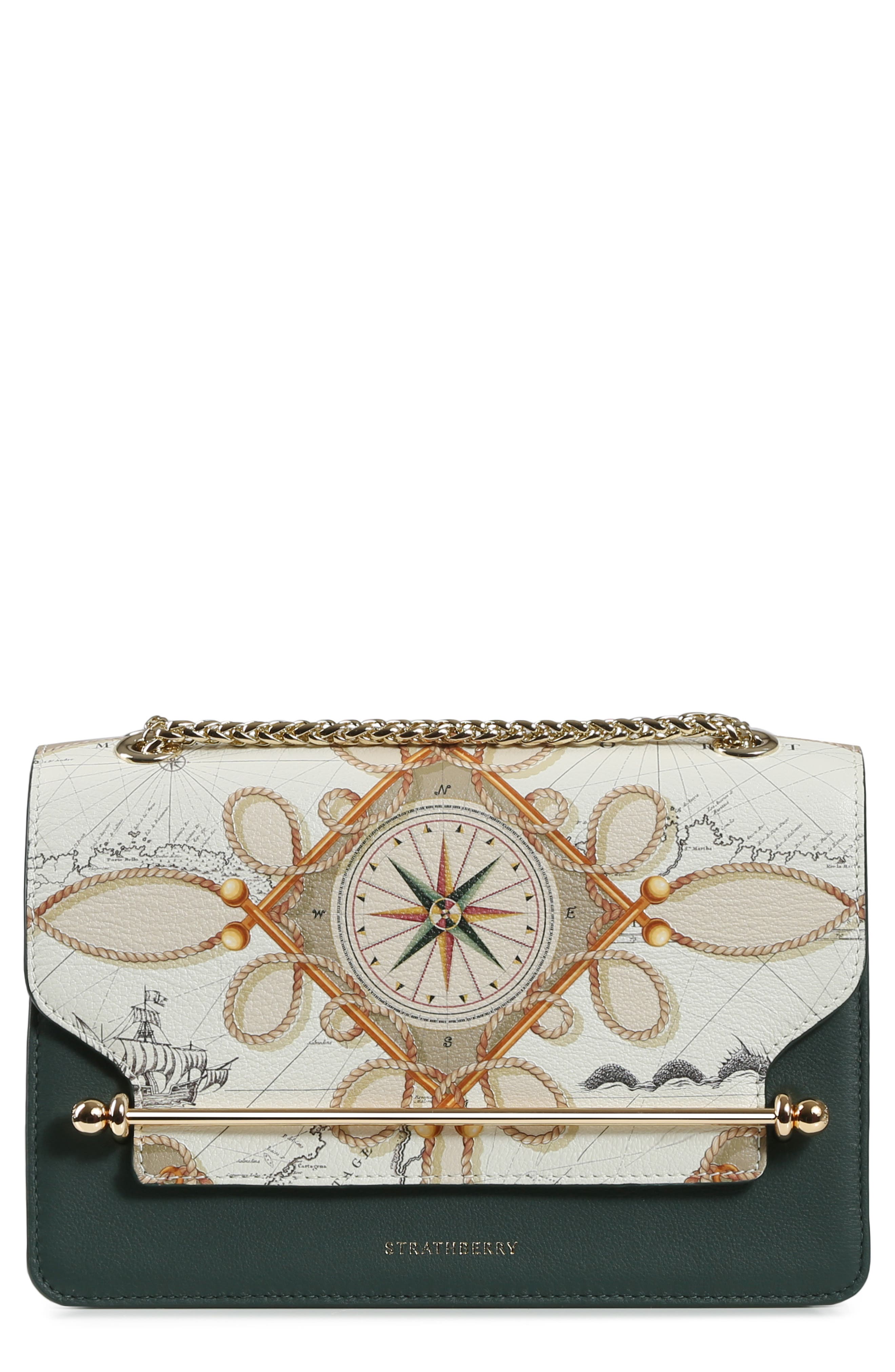 Strathberry East/West Leather Crossbody Bag, Main, color, 