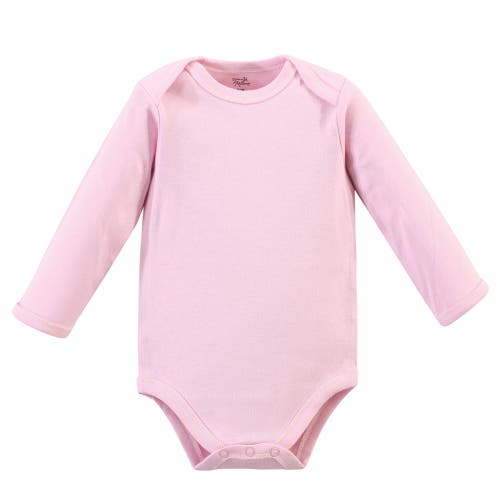 Touched By Nature Little Soft Organic Cotton Long-sleeve One-piece Essentials In Pink