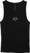 JKEEFER Embroidered Stars Organic Cotton Rib Tank