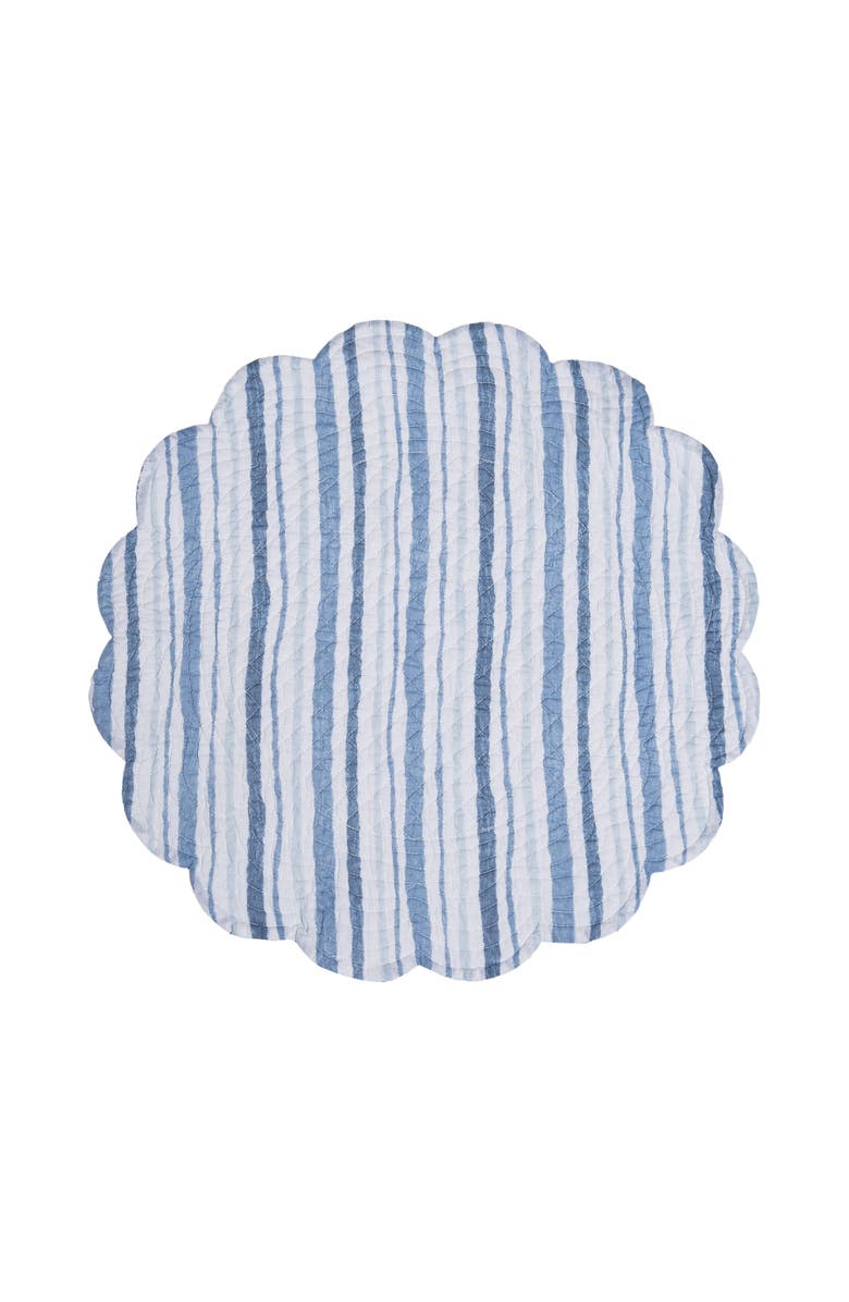 C&F Home Tidal Waves Round Set of 6 Placemats  17", Alternate, color, Blue