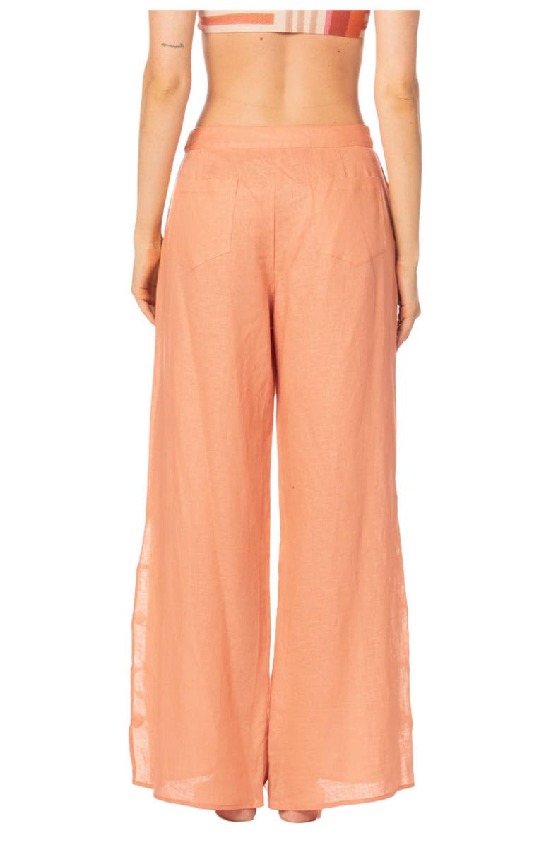KIBYS Sunset Bazaar Zenda Linen Pant With Gems, Alternate, color, Pastel Orange Tangerine